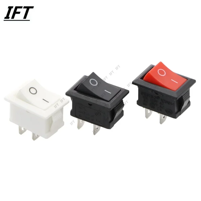 10PCS 15*21mm 2 3 4 6Pin SPST On/Off On/Off/On Boat Rocker Switch 6A 250V KCD1 KCD1-101 Snap-in Black Rocker Switch