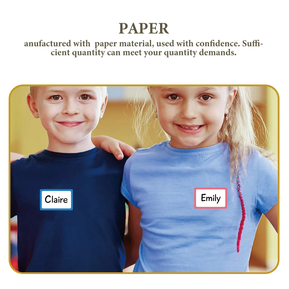 

10 Sheets Colored Border Name Tags Blank Sticker Labels for Sorting Office Home Organization Multipurpose Adhesive Name Label