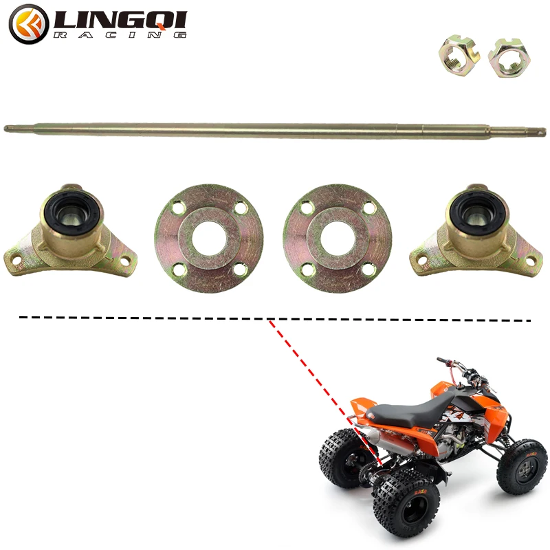 LINGQI ATV Go Kart Rear Axle Mounted Bearings Pillow Block Housing 850mm 1000mm Steel For 150cc 200cc 250cc UTV Buggy 4 Wheel