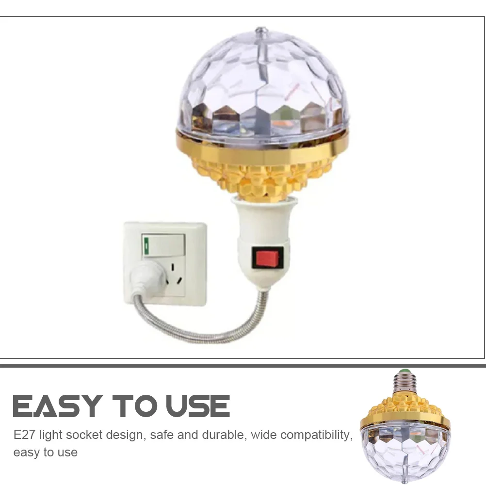 Party Light Bulb Rotating Disco Light E27 Safe Durable Wide Compatibility for Indoor Party Decorations Small Disco Ball