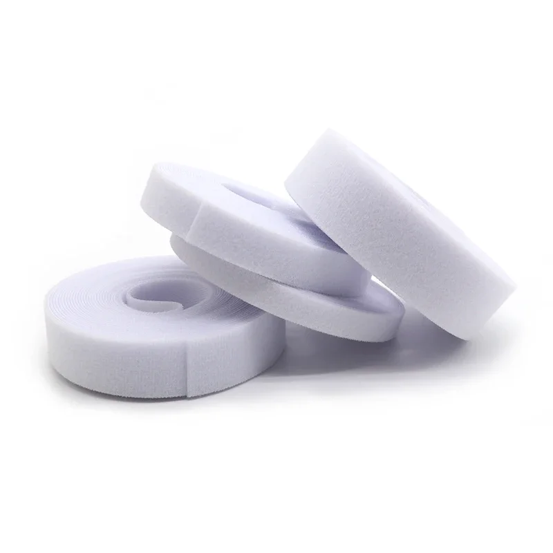 5m/roll White Cable Ties Reusable Loop Bundle Self Adhesive Nylon Strap Organizer Clip Wire Holder Management Fastening Tape DIY