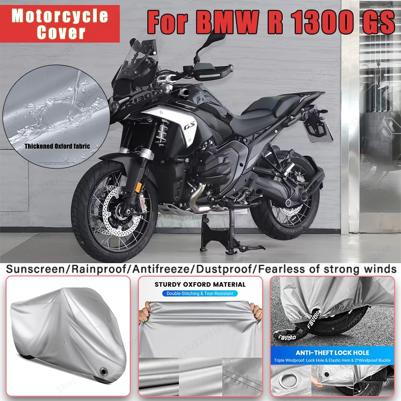 

For BMW R 1300 GS No Ear Motorcycle Cover - Outdoor Full Body Protection, Waterproof Dustproof Sunscreen Moto Accessories