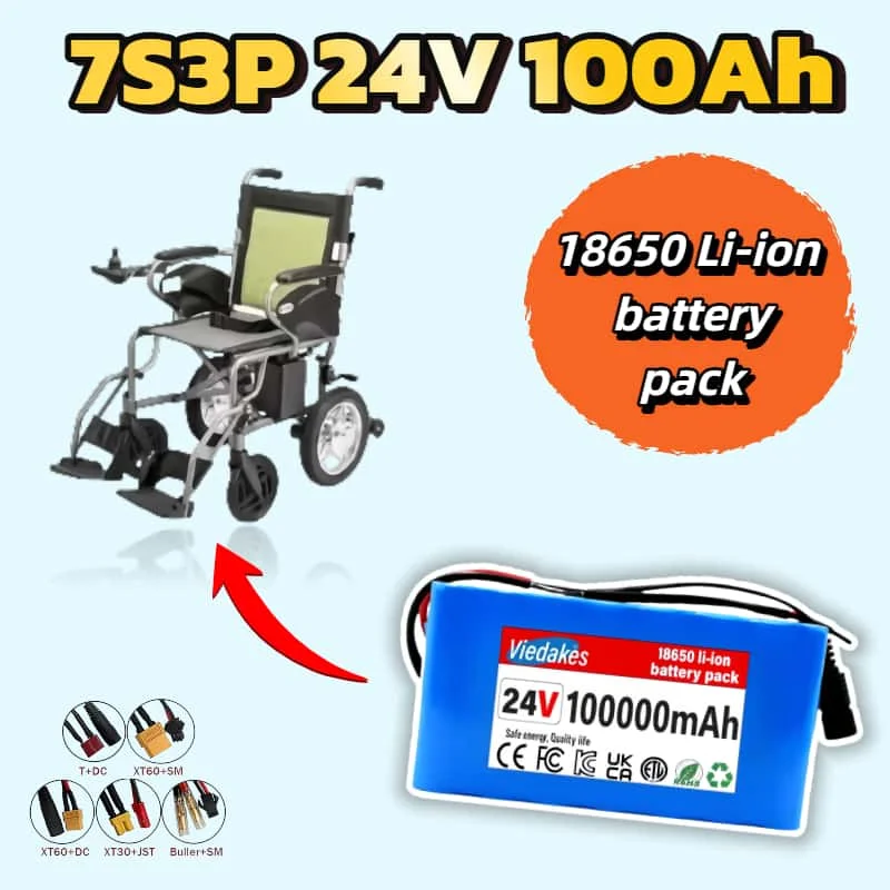 

24V 100Ah Lithium Battery Pack(7S3P)Long-Lasting Power for Electric Wheelchairs,Reliable Performance,Hot Sale for Mobility Needs