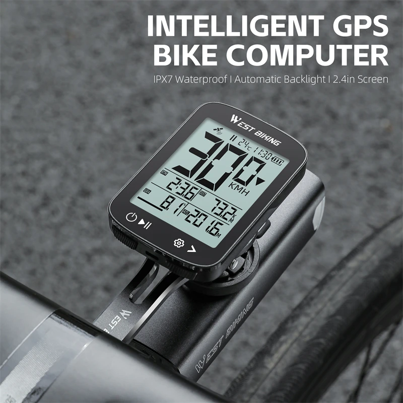 

Беспроводной GPS велосипедный компьютер IPX7 водонепроницаемый велосипедный спидометр с большим экраном и зарядкой Type-C MTB велосипедный одометр секундомер