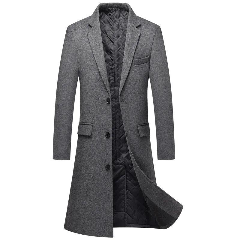 

In Stock Autumn and Winter New Styles for Middle-aged Men Medium To Long Woolen Coats Thick Blends Jacket for Men