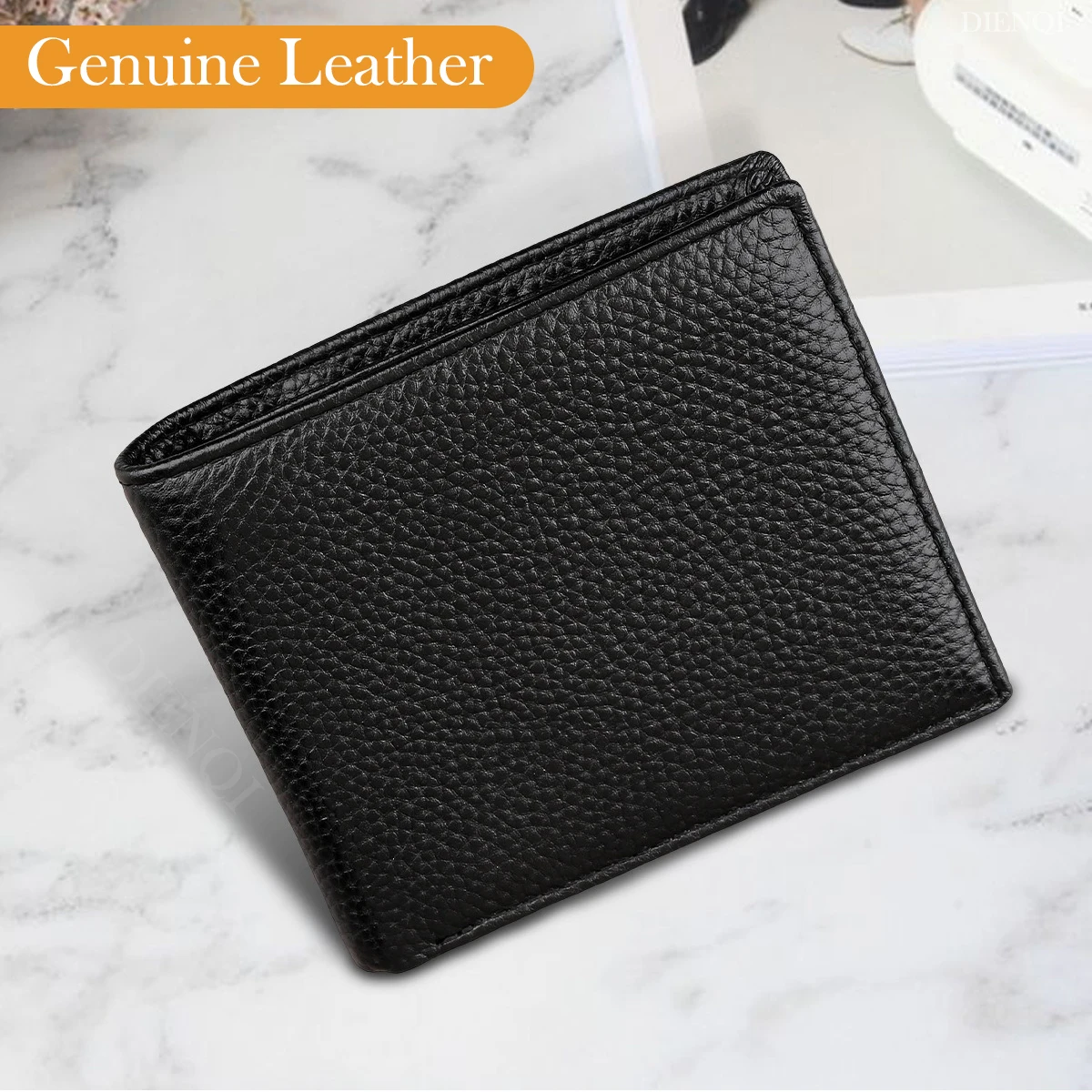 Genuine Leather Wallet Bifold Real Cow Leather Bank Credit Card Holder Short Zipper Wallets Men Money Hand Bag Monedas Hombre