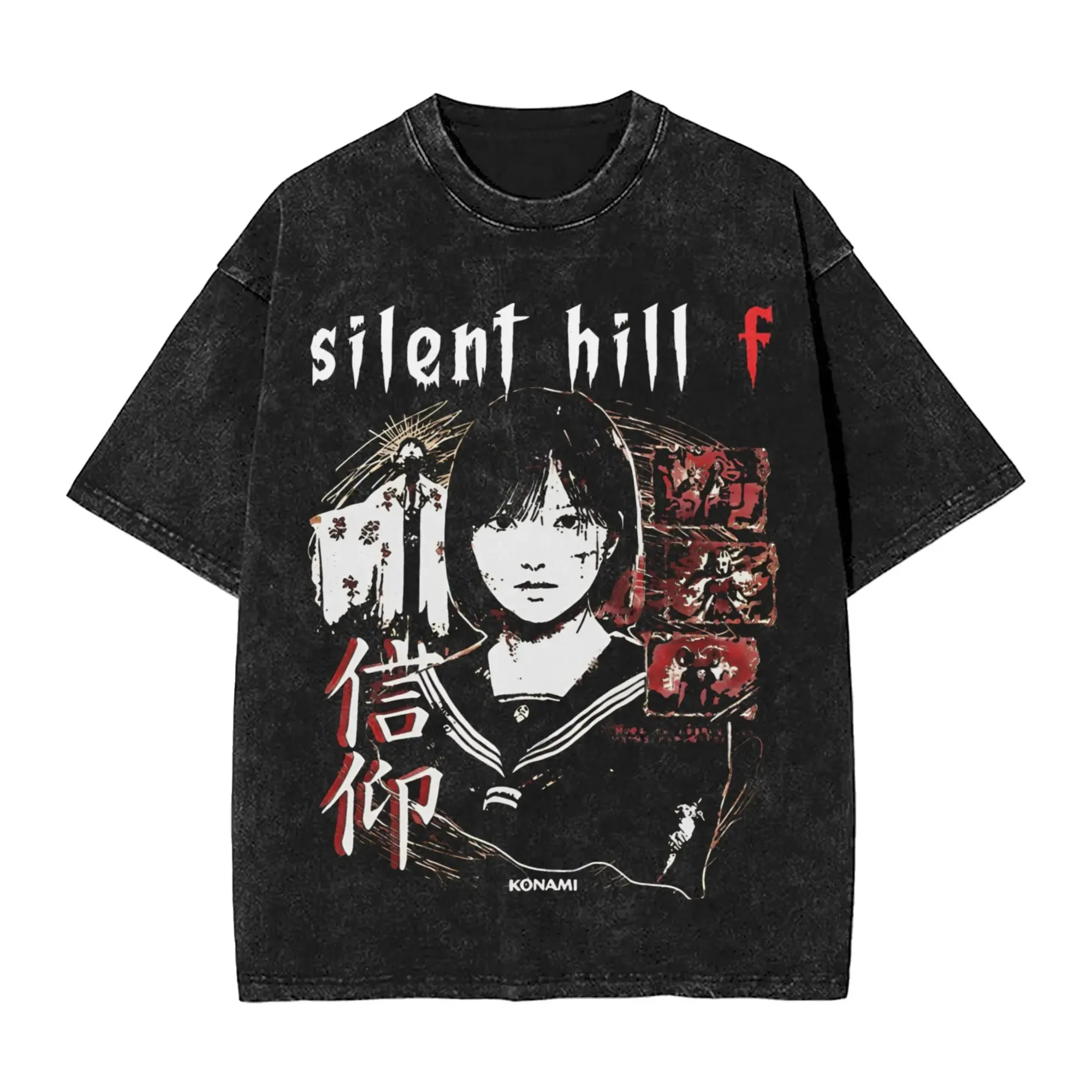 جديد لعبة الرعب سايلنت هيل F غسلها تيز Sliksing الطرفية الرجال النساء القطن فضفاضة لينة قصيرة الأكمام تنفس الإناث الذكور #3