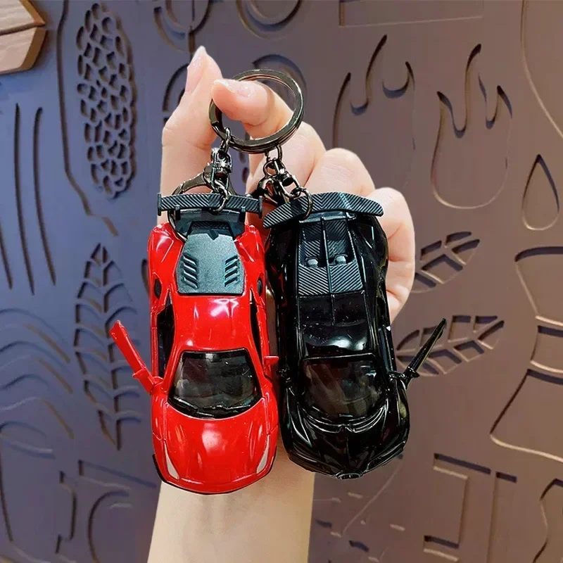 Car Keyring Creative Simulation Mini Sports Car Keychain Pendant Keychain Creative Ornaments Cartoon Schoolbag Car Pendant