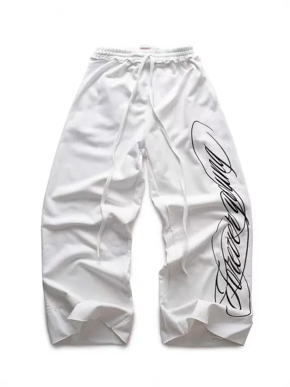 Y2K American Harajuku Nero Hip Hop Lettera Stampa Uomini e donne Streetwear Moda retrò Jogger personalizzato Pantaloni casual larghi
