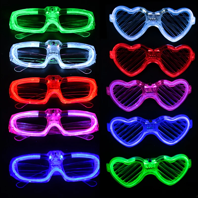 1 pc Led Glasses Neon Party Flashing Glasses Luminous Light Glasses Bar Party Concert Props Fluorescent Glow Party Supplies