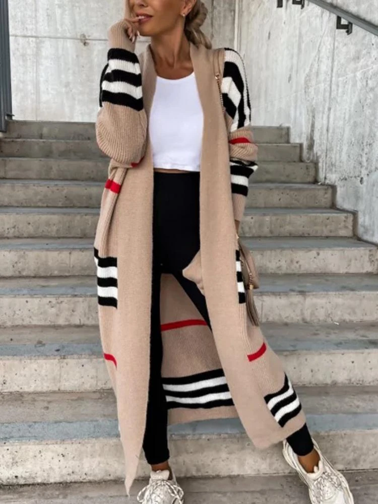 

Loose Long Sve Sweater Coat Soft Jaet Street Sle round Ne ort Sve Casual Fit Other Material 00% Summer Faion