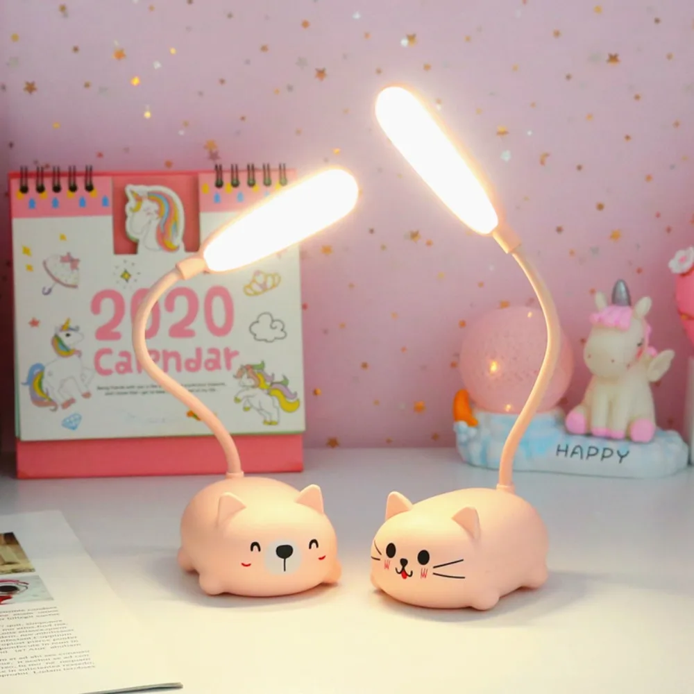 1pcs Rechargeable LED Desk Lamp for Bedrooms with USB Eye Care Lamp Reading Lamp Desk Cartoon Table Light