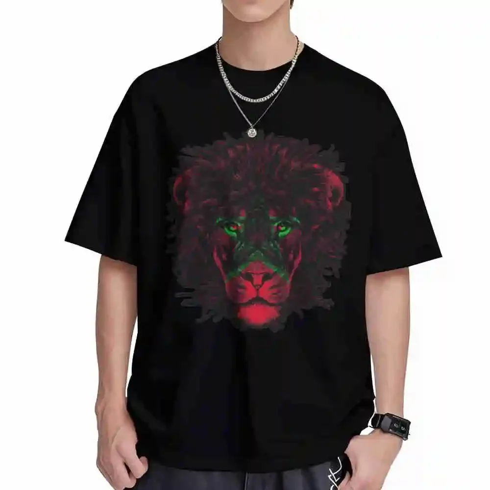 Morocco Moroccan Lion National Symbol Short Sleeve Tee 100% Cotton T-Shirt