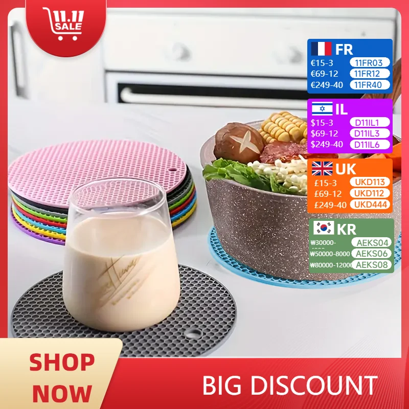 

Multifunctional Kitchen Silicone Tableware Mat Hot Dishes Heat Resistant Pads Non Slip Pot Holders Kitchen Counter Accessories