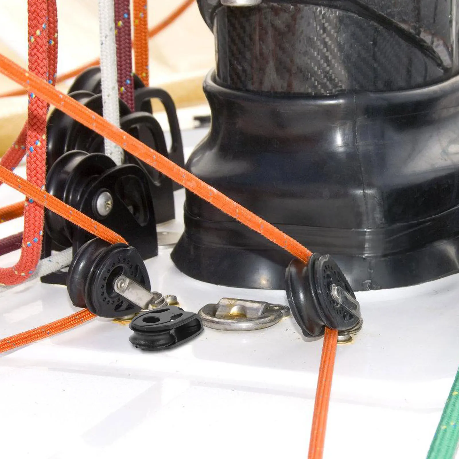 Polea giratoria de bloque de polea de nailon individual resistente para navegación, herramienta de elevación de cuerda, grúa para velero, sistema de cables de gimnasio