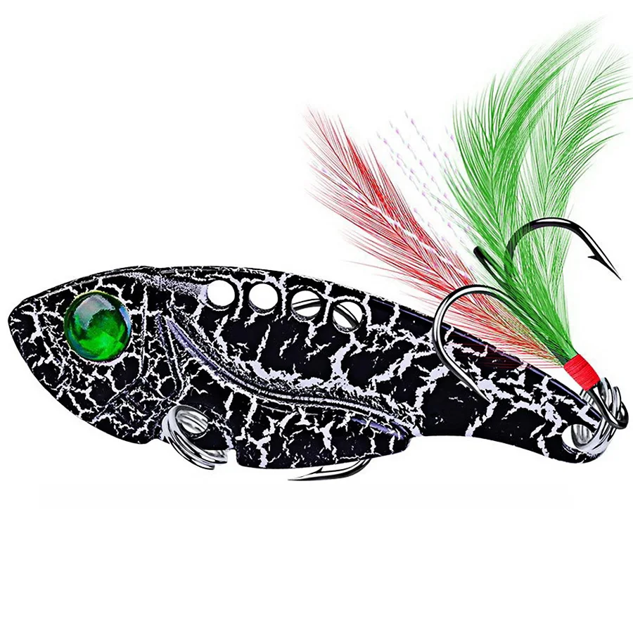 Rattlin Vib Spoonbait Fishing Lures Spoon Metal Hard Bait Artificial Wobblers For Pike Trolling Fish 50mm 10.5g Fishing Tackle