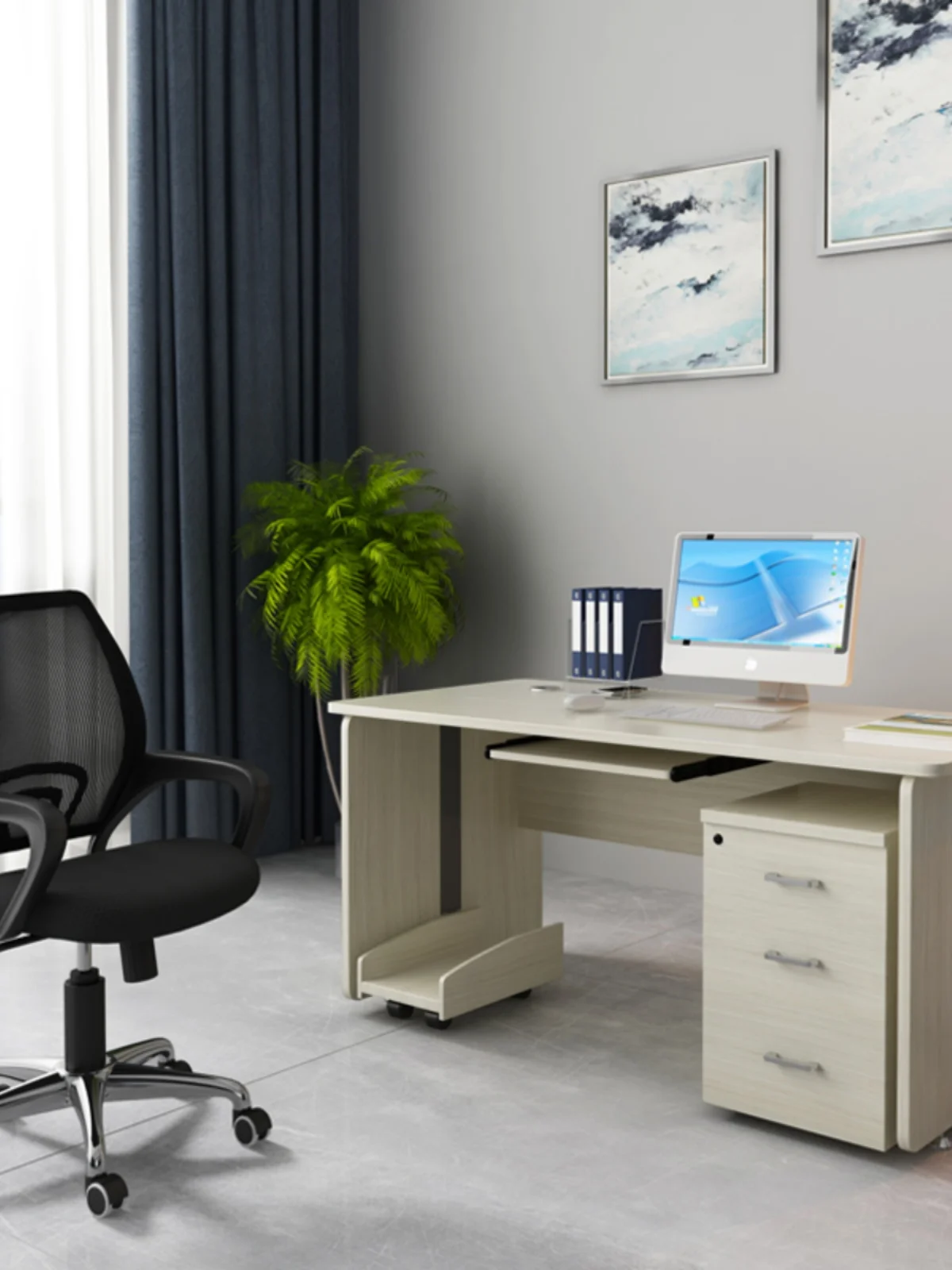 Desk single 1.2 meters computer desk desktop home writing  simple modern office staff  and chair