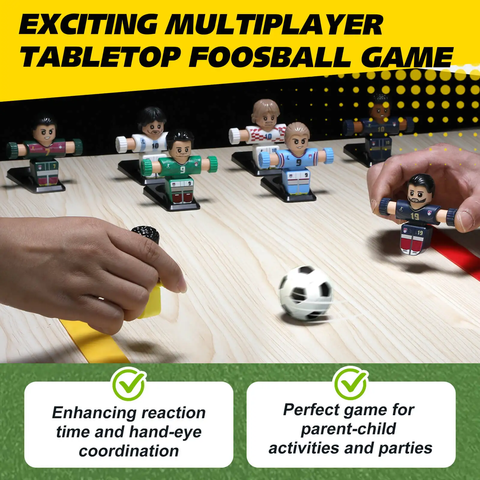 Nouveaux joueurs de football Fidget Spinner, jeu de baby-foot de table, jouets pour enfants, décor de bureau anti-Stress pour Collection