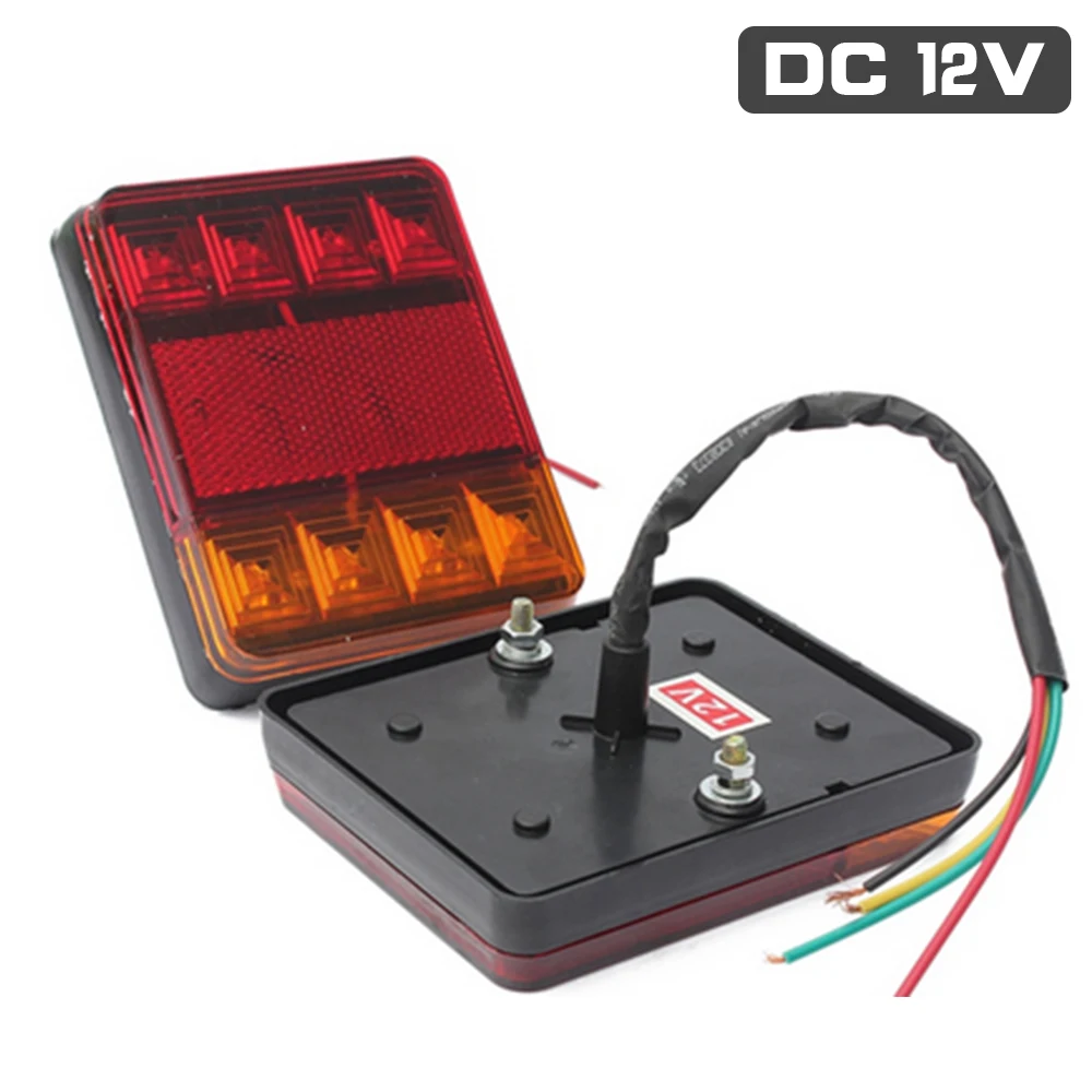 

Waterproof 8 LED Car Tail Light Rear Lamps Pair Boat Trailer 12V Rear Parts for Trailer Truck Car Lighting Waterproof IP65