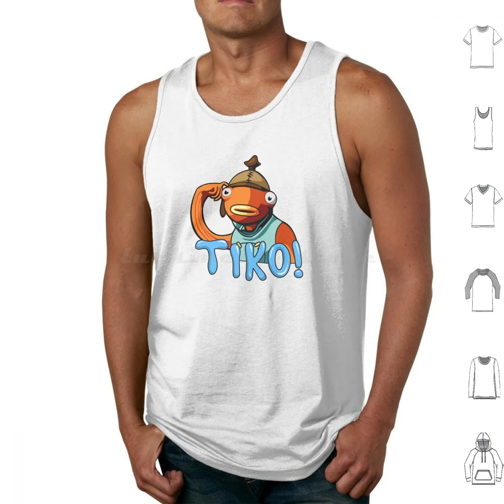 Tik-Mi-Ker Tank Tops Vest Sleeveless Benjyfish Benjy Fishy On Me Tiko Fish Tiko…