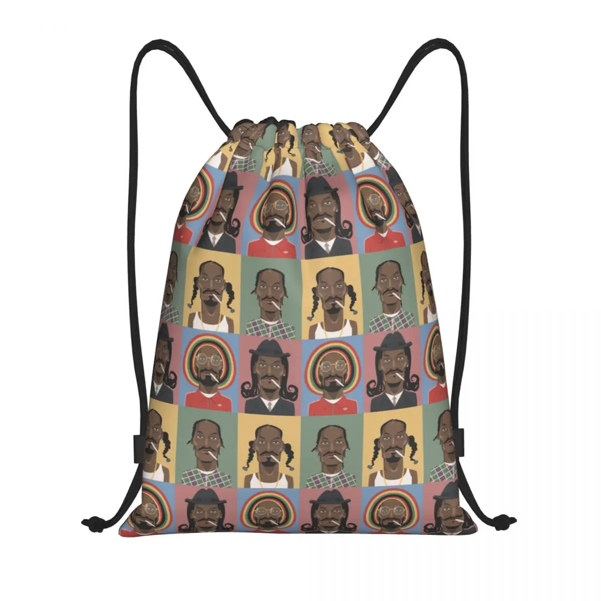 The Evolution Of Snoop Dogg Drawstring Backpack Women Men Sport Gym Sackpack Portable Training Bag Sack