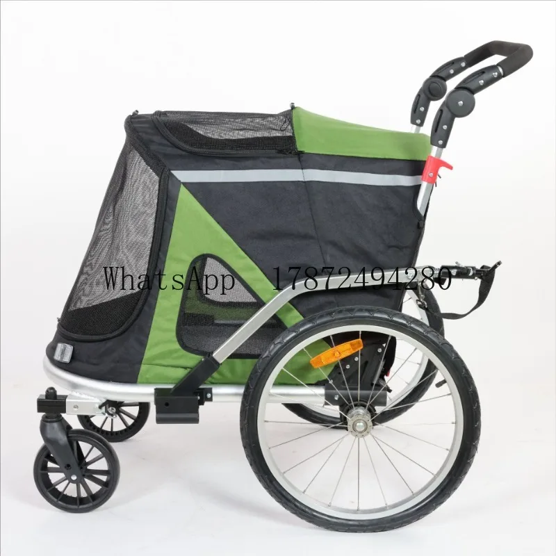 

2-в-1 уличный складной велосипедный прицеп среднего и большого размера для домашних животных из алюминиевого сплава