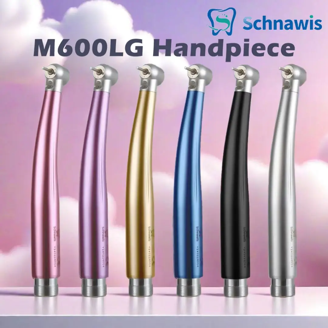 Colorful Dental LED E-generator M600LG Push Button High Speed Handpiece Air Turbine Triple Water Spray Hand piece 4hole 2hole