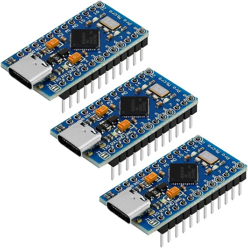 AS95-3 Pack Pro Micro Board Module Atmega32u4 5V 16Mhz USB Programming Development Board Microcontroller, For AR Duino IDE