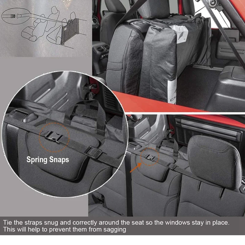 Soft Top Window Storage Bag For 2018-2022 Jeep Wrangler JL JLU Sports Sahara Freedom Rubicon Unlimited 2 Door & 4 Door