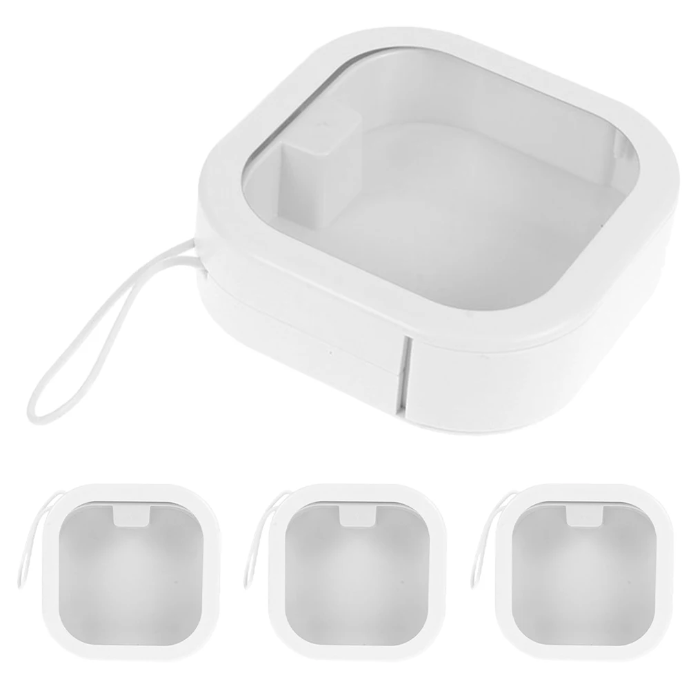 

4pcs Plastic Storage Boxes White ABS TPE Material Hair Accessories Jewelry ganizer Portable Earring Case Bathroom Kids Supplies