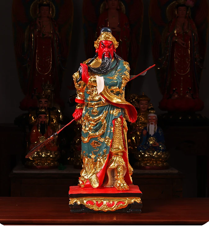 48cm large Asia HOME shop Hall Bring wealth Recruit money GOOD LUCK God of fortune royal Dragons guan gong god FENG SHUI statue