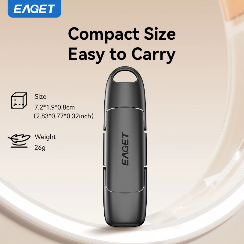 EAGET SU50 USB3.2 & Type-C Clé USB à semi-conducteurs double port 512 Go 1 To 2 To 560 Mo/s Lecture Clé USB portable haute vitesse