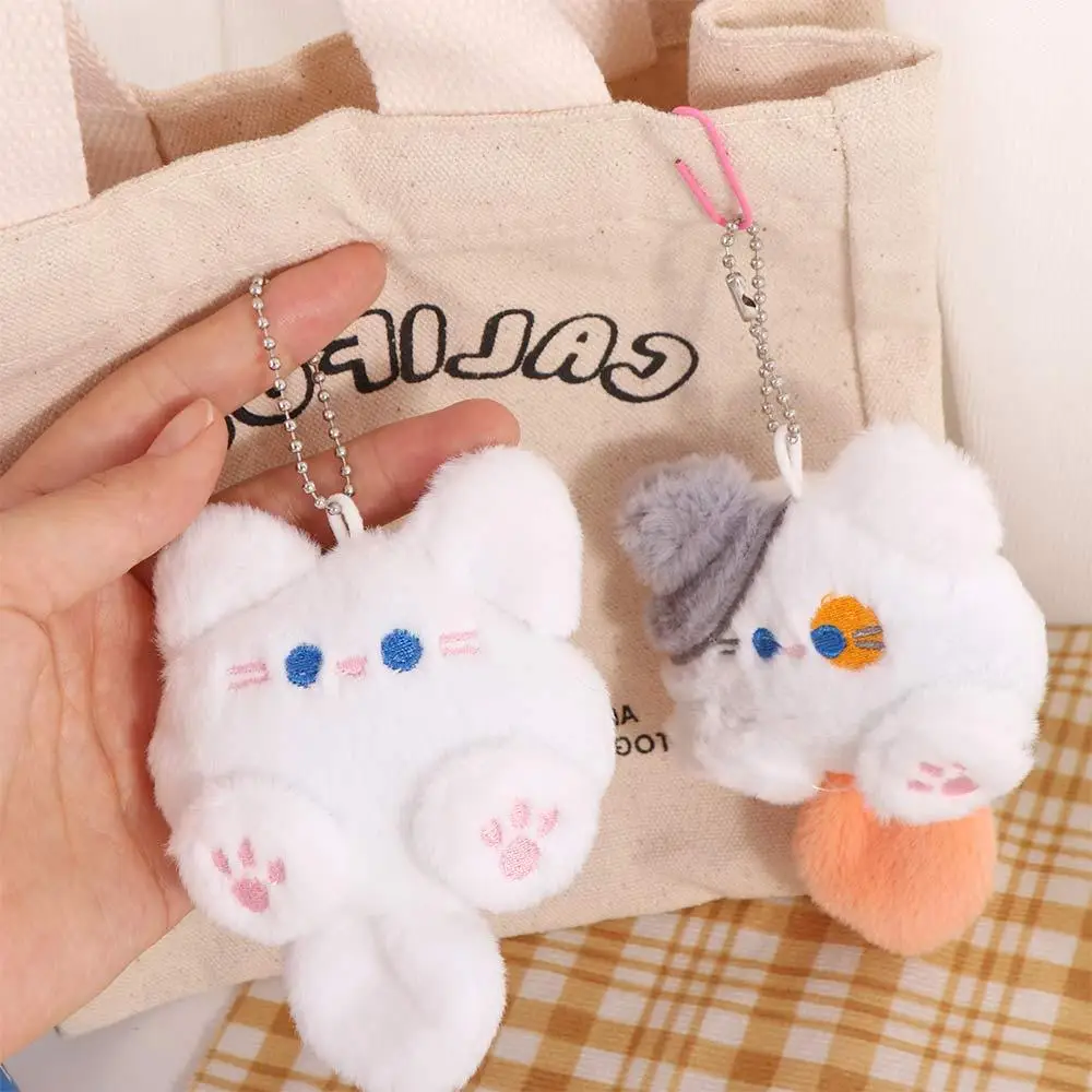 Cute Plush Brooch Coffee Cat Plush Keychain Stuffed Soft Cute Cat Plush Doll Colorful Ins Animal Plush Key Chain Children