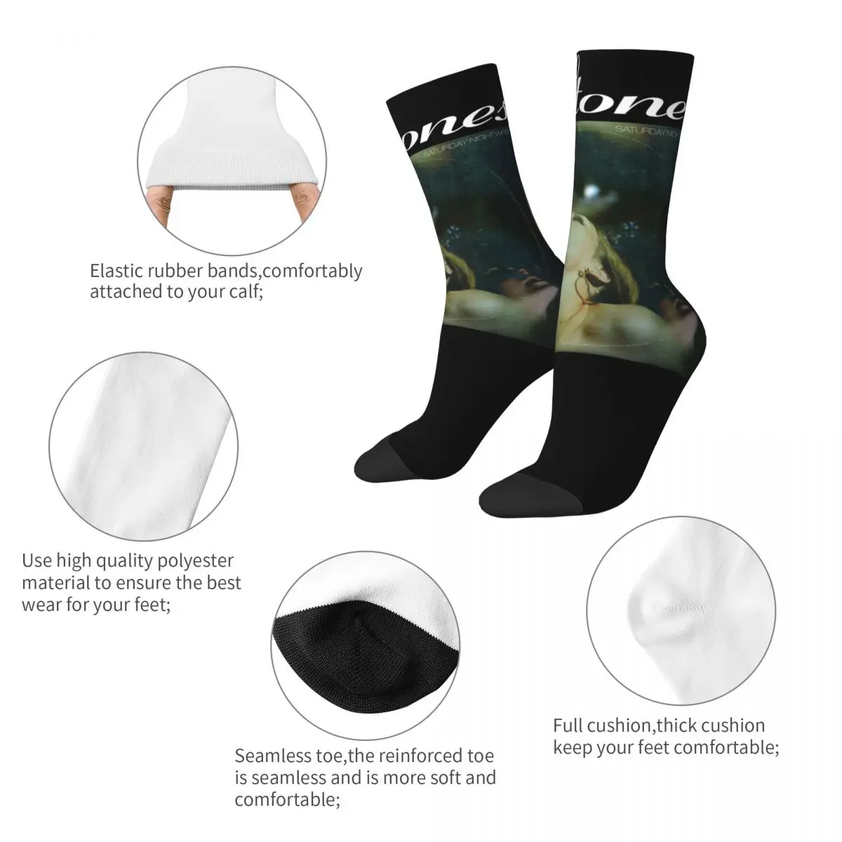 Deftones Band Logo Stuff Socks Non-slip Skateboard Crew Socks Comfortable for Women's Present