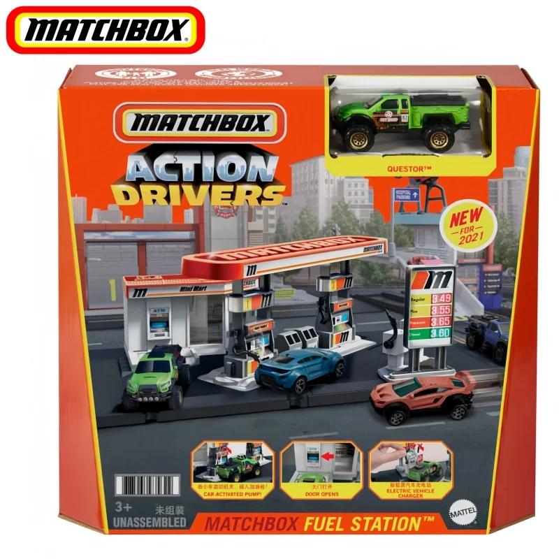 mattel-matchbox-action-drivers-fuel-station-gvy84-playset-interattivo-con-camioncino-questor-per-la-collezione-di-auto-in-scala-1-64