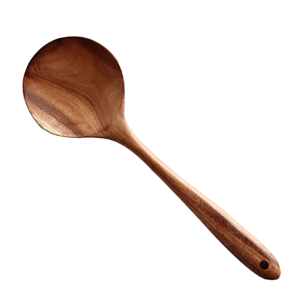 

Wooden Spatula Spoon Frying Stirring Multifunctional Kitchenware Non Stick Cooking Utensil Baking Pastry Tool Round Smooth