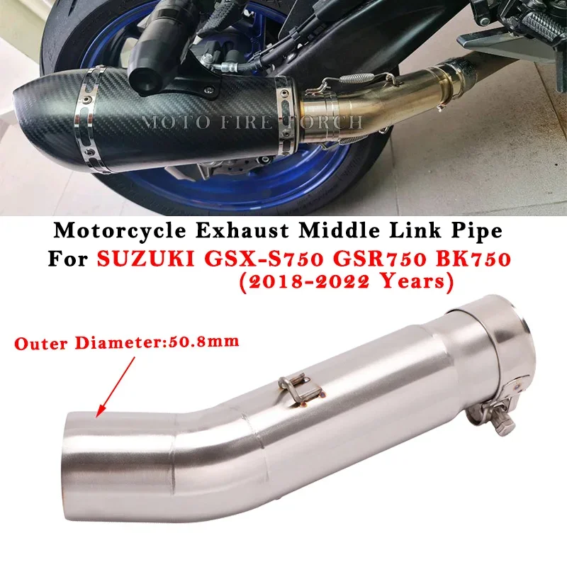 Slip On For SUZUKI GSX-S750  GSX S750 GSR750 BK750 2018 2019 2020 2021 2022 Motorcycle Exhaust Escape Modify Muffler Middle Pipe