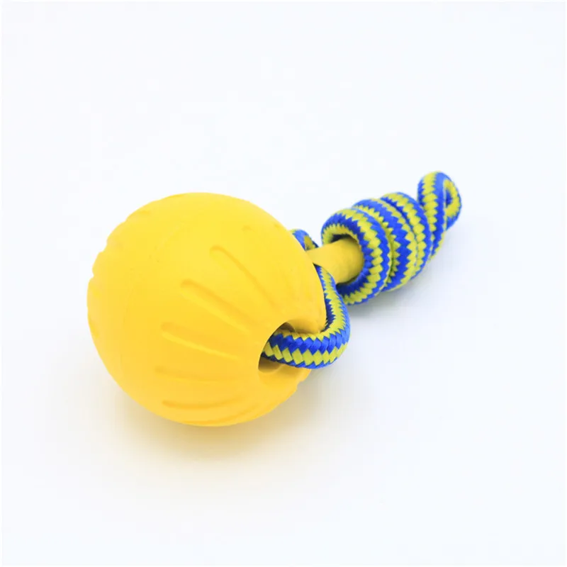 Training Pet Toy Dog Ball Bite Resistant EVA Foam Rubber Water Buoy Air Throwing Wearing Rope Elastic Ball Dogs Toys