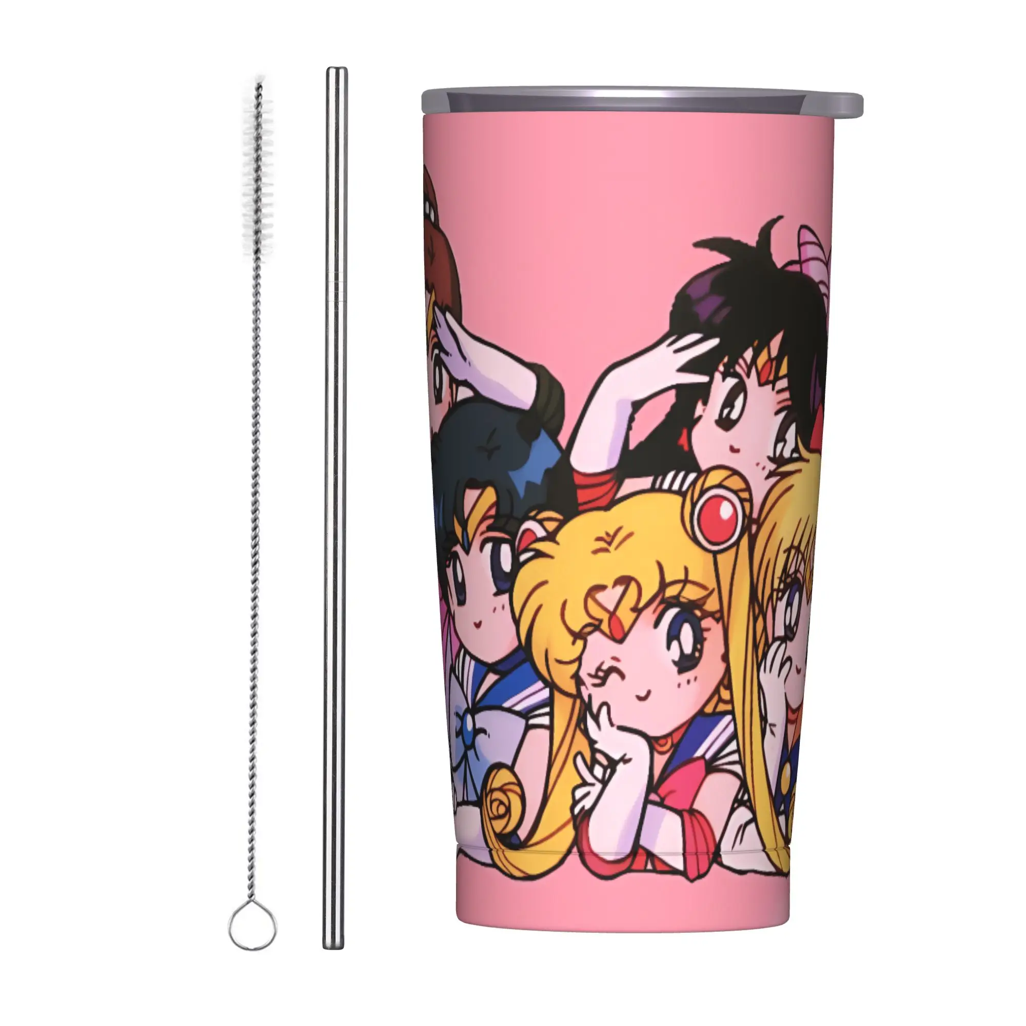 

Sailor Moon Tumbler Cold Drink Water Bottle Leakproof Stainless Steel Thermal Mug Design Travel Car Mugs
