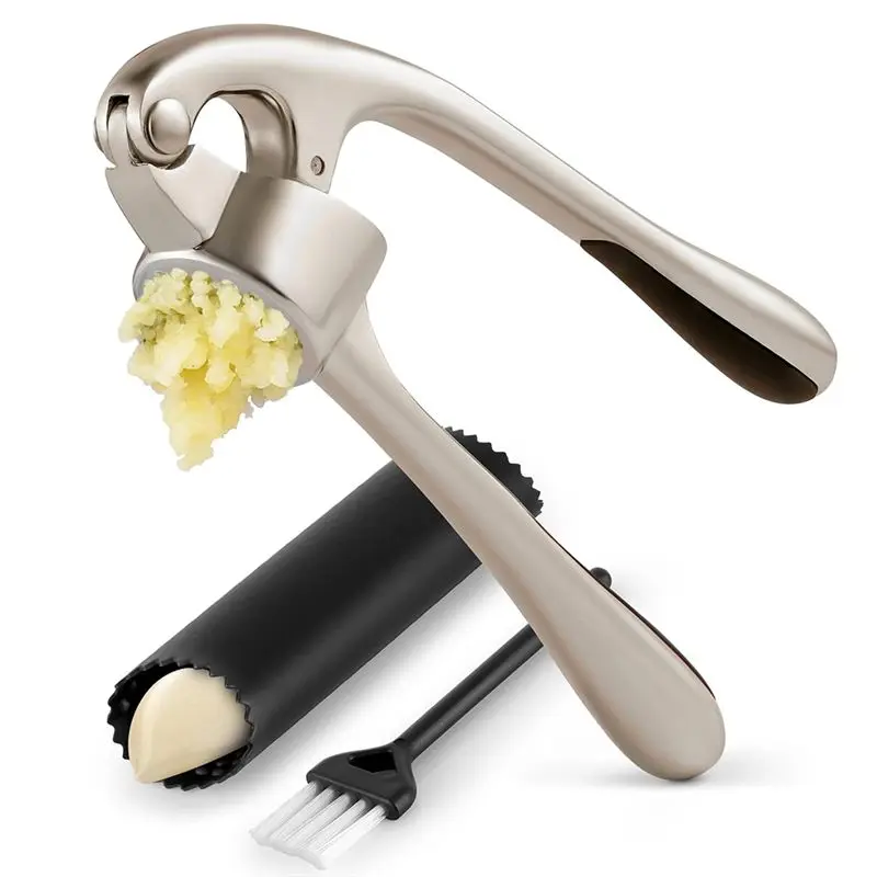 NEW HOT In Stock-Manual Garlic Pusher For Kitchen Easy To Squeeze, Easy To Clean Home Garlic Peeler With Brush