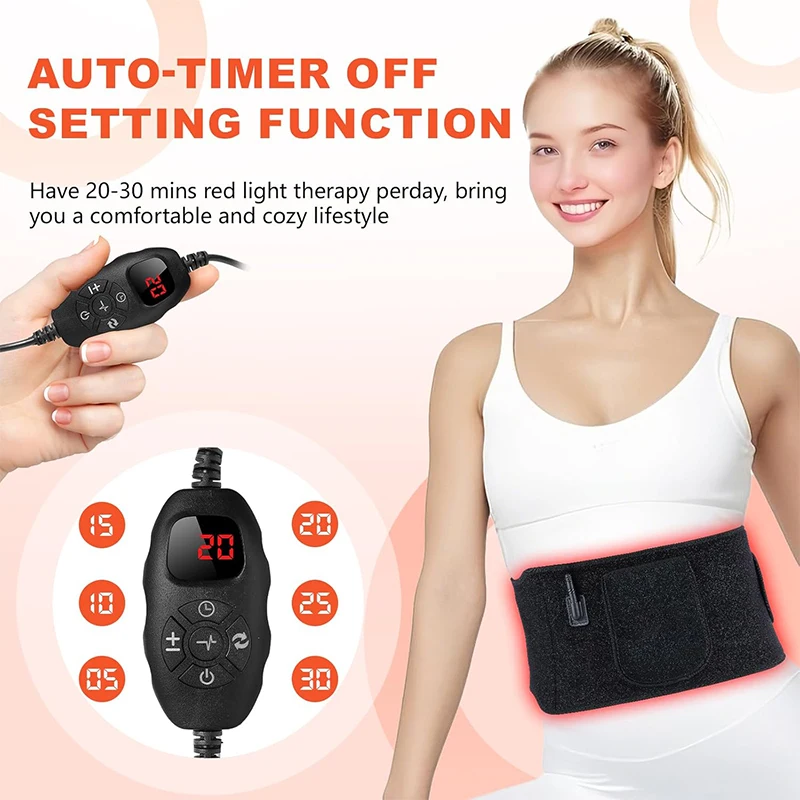 НОВЫЙ 660 нм и 850 нм светодиодный красный инфракрасный светотерапевтический пояс для талии, спины, живота, коленей, завязок, расслабления мышц, улучшения ухода