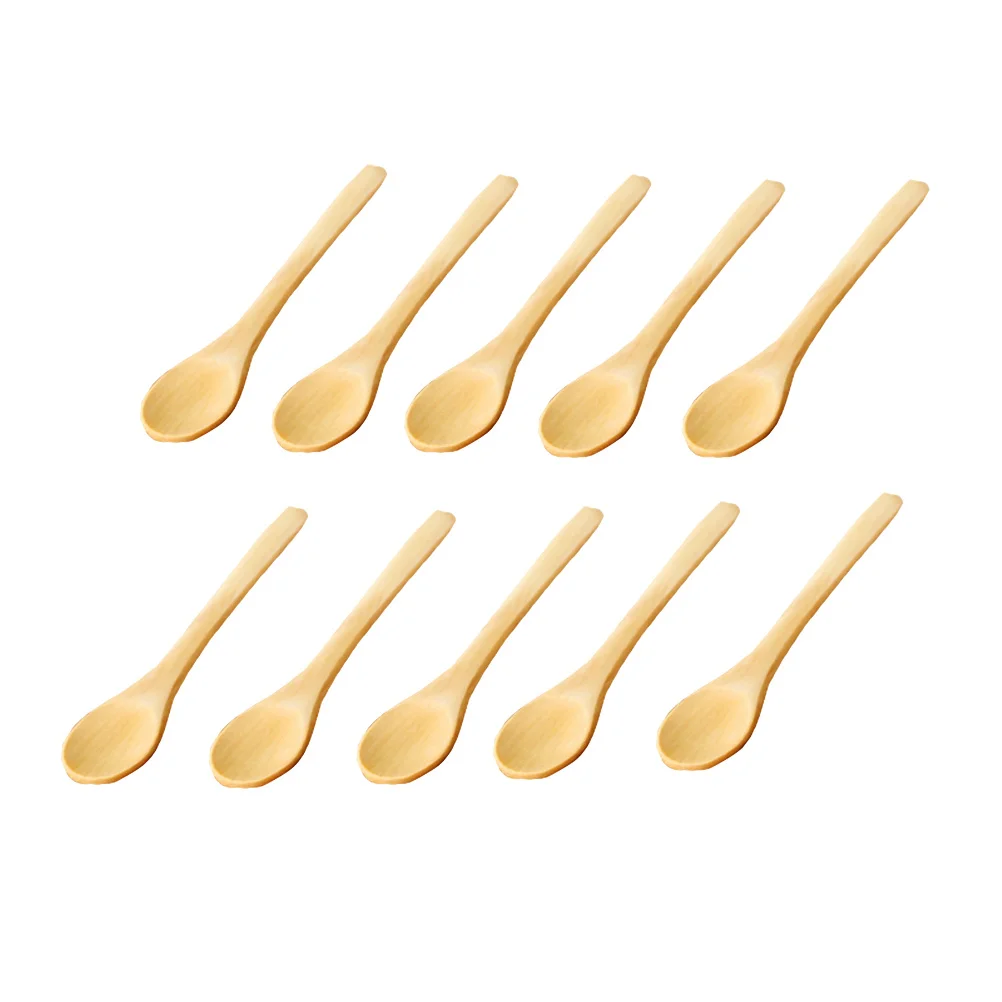 

10Pcs Seasoning Wooden Spoons Premium Food Grade Polished Kitchen Honey Soup Dessert Tableware Safe Wood Spoons