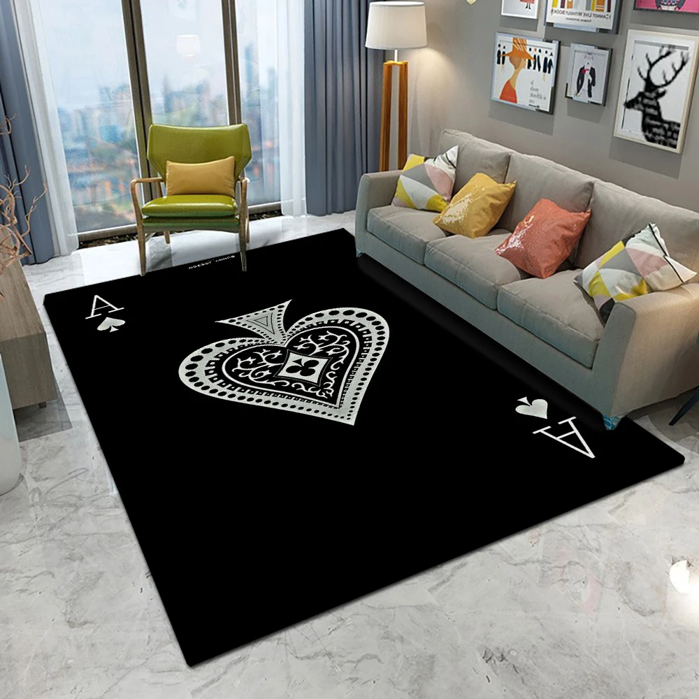 Poker Ace of Spades Rug Non Slip Easy Clean Mat for Living Room Game Room Stylish Home Decor Perfect for Card Game Fans  Carpet