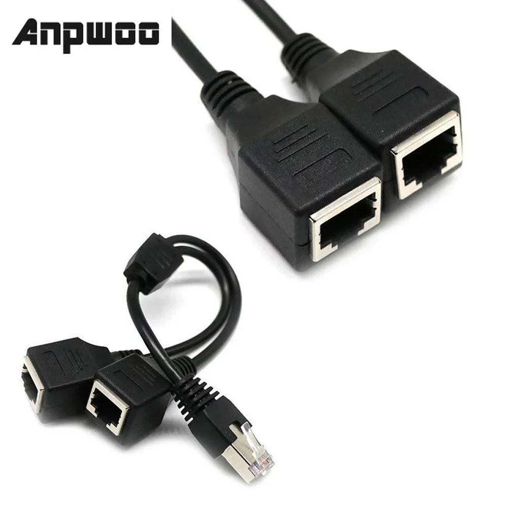 

ANPWOO Ethernet-сплиттер адаптер 0,3 м для ноутбука Профессиональный сетевой адаптер Ethernet с удлинительным кабелем для сетевого кабеля