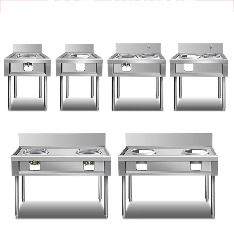 High Quality Freestanding Simple Commercial Stainless Steel Single / Double burner Gas Cooktop With Sinks CUSTOMIZED