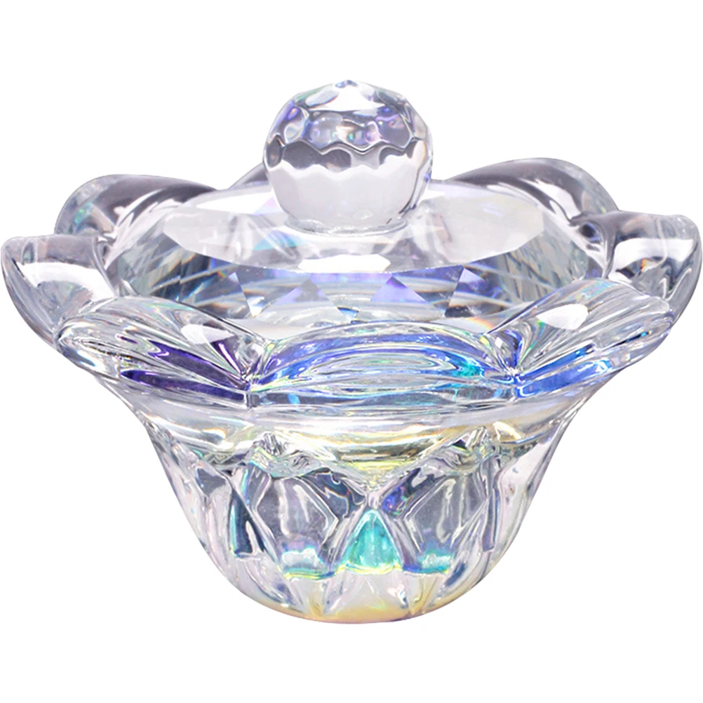 كوب كريستال مانيكير طبق شفاف كوب زجاجي مدمج لخلط مسحوق الأكريليك وأداة تنظيف فن الأظافر السائلة استخدام موثوق #2