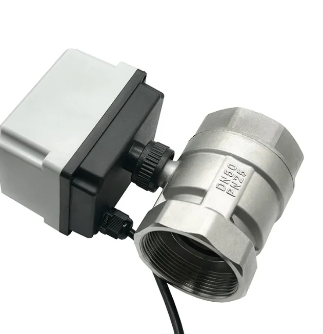 2'' Stainless Steel Motorized Ball Valve DN50 220V 12V 24V 3-Wire 2 Point Control Electric Ball Valve