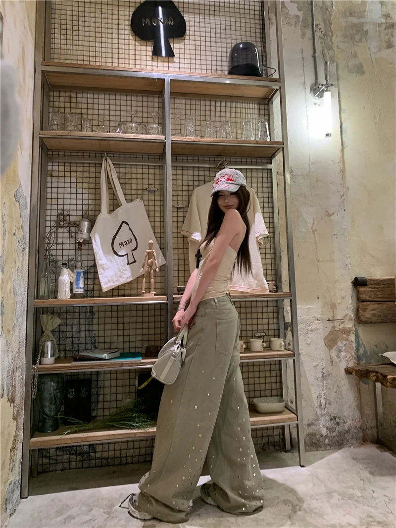 

Комплект из двух предметов: жилет и брюки с широкими штанинами на низкой талии, женская верхняя одежда свободного кроя, весна-лето, модный цветовой дизайн