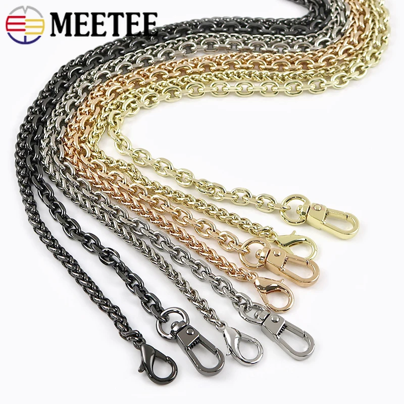 

100/120cm Metal Bag Chain Handbag Shoulder Strap Replace Chain Purse Handle Adjust Hook Buckle DIY Bags Handmade Accessories