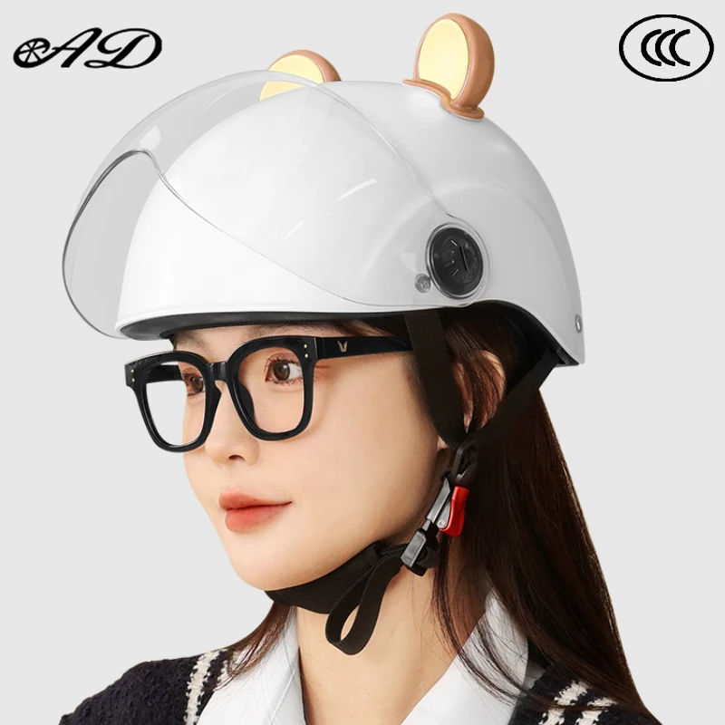 

AD Cute Half Face Helmets for Man Woman Summer Breathable Comfortable Motorcycle Helmet 3c Certified Safety Cap Free Shipping